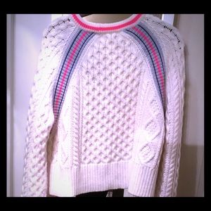 Alexander Wang white cable sweater with detail